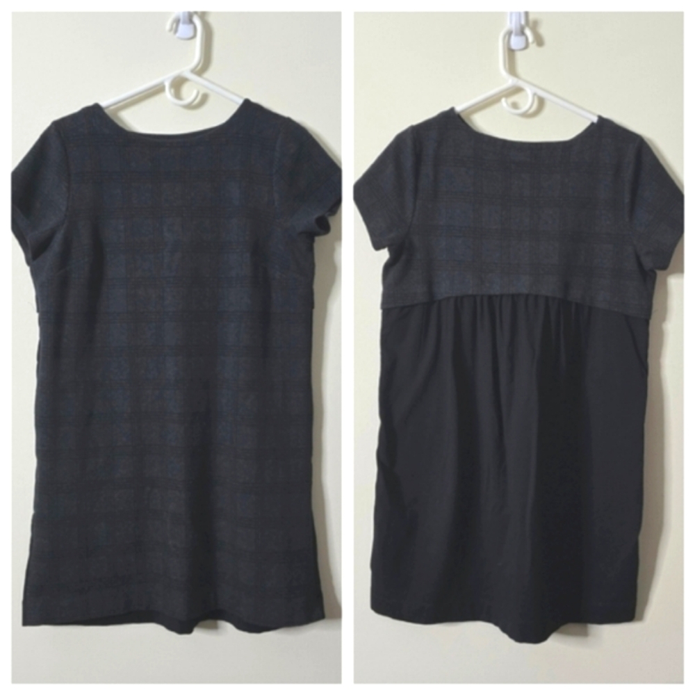 J. Jill Classic Windowpane Plaid Short Sleeve Dress Size MP